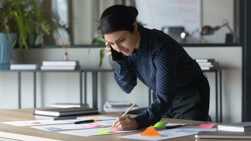 woman organizing documents