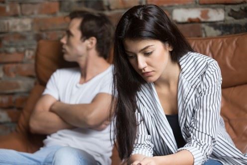 man and woman arguing over divorce